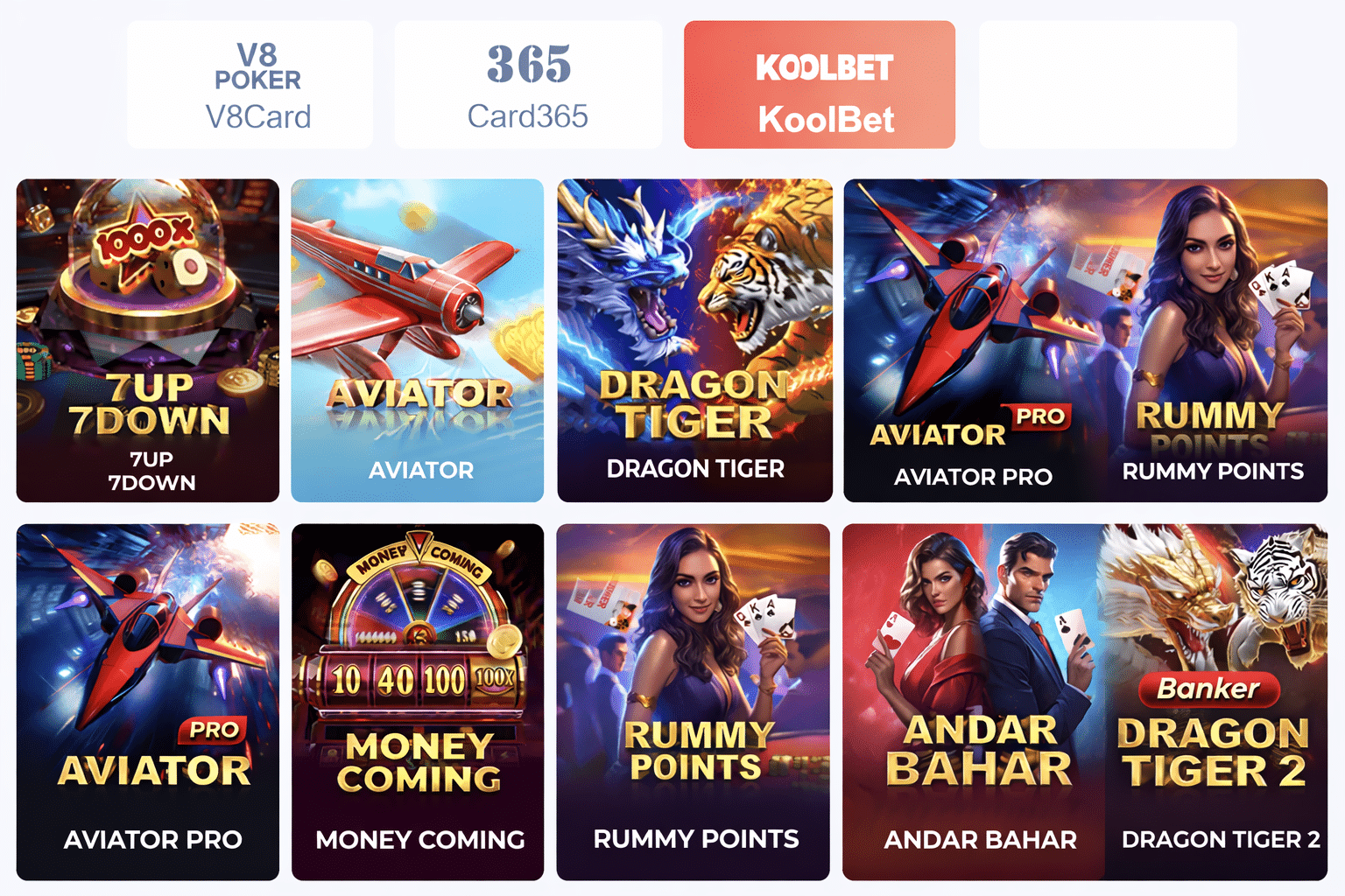 A wide variety of online games to choose from.