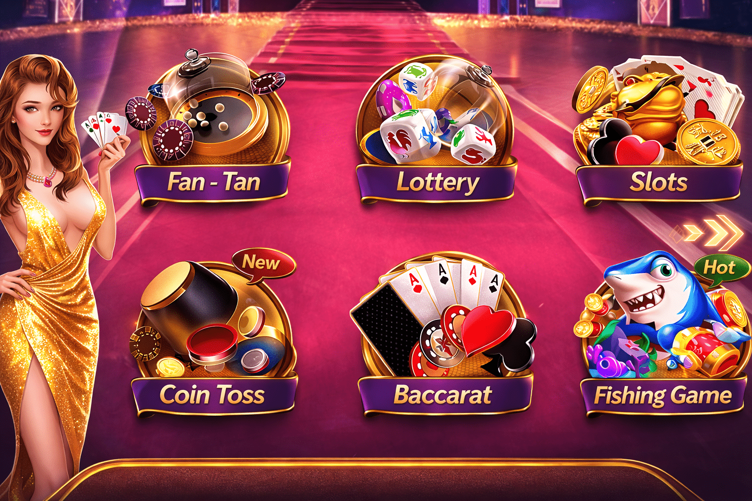 Glamorous casino interface