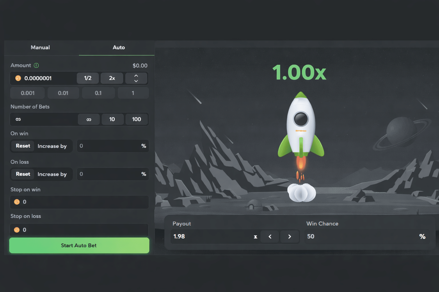 Limbo interface in online betting platform