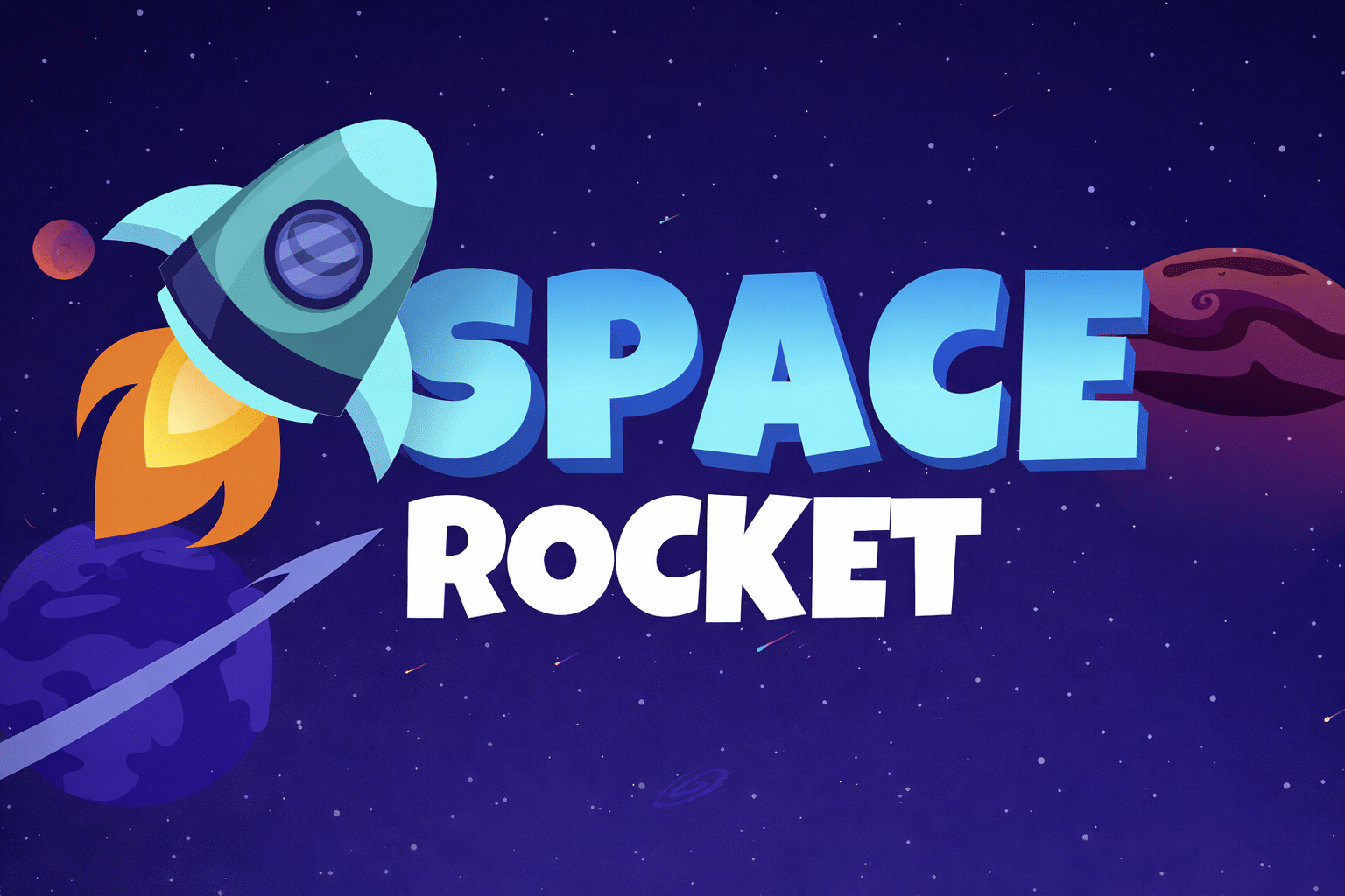 Space rockets fly through space.