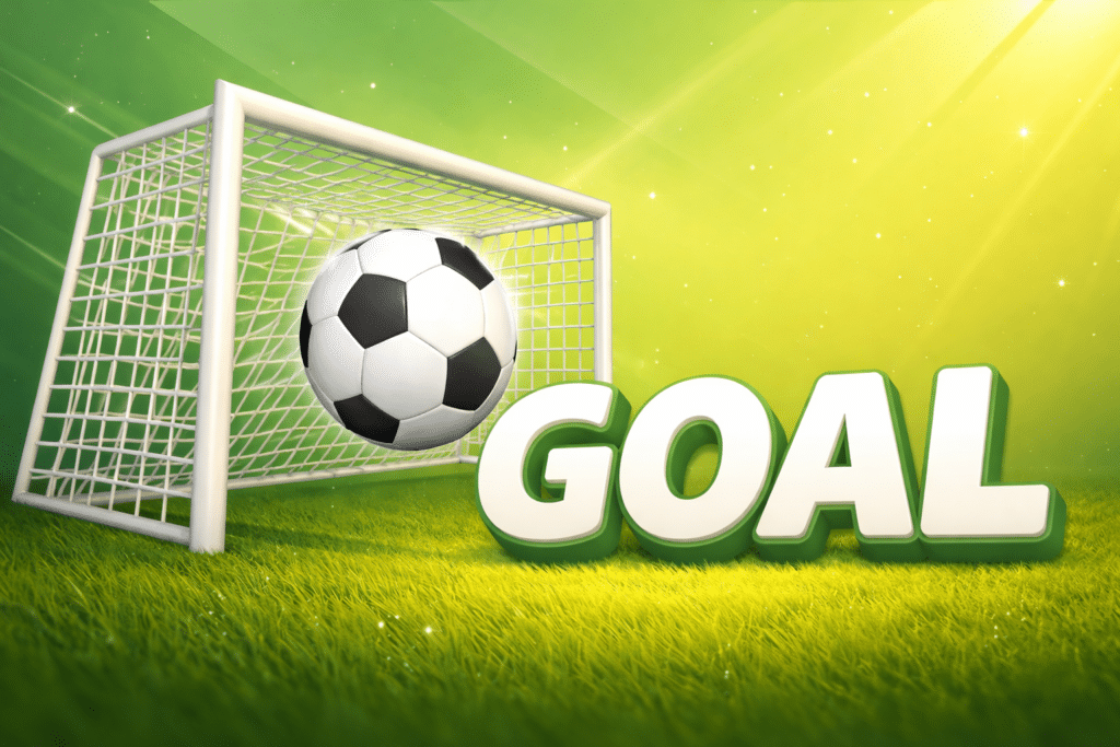 Sports screen with "GOAL"