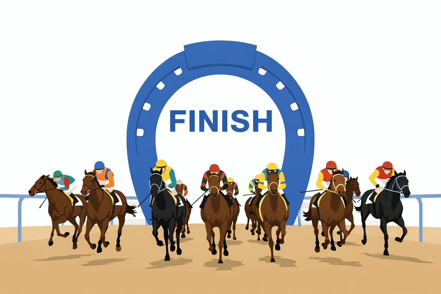 The horse race to the finish line.